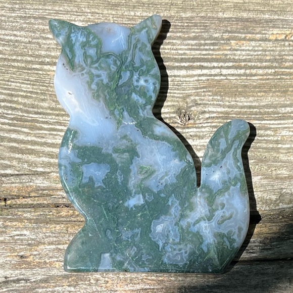 Moss Agate Cat - Picture 3 of 6